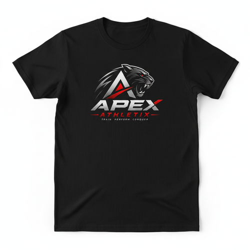 Apex Athletix black t-shirt with logo