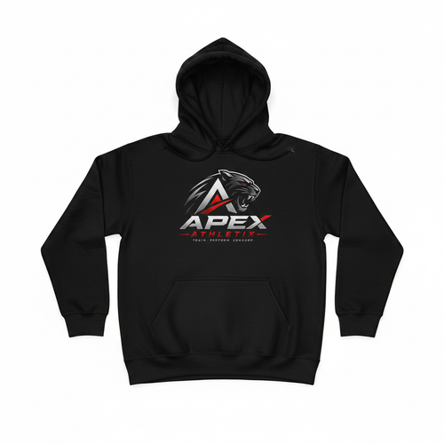 Apex Athletix black hoodie with logo